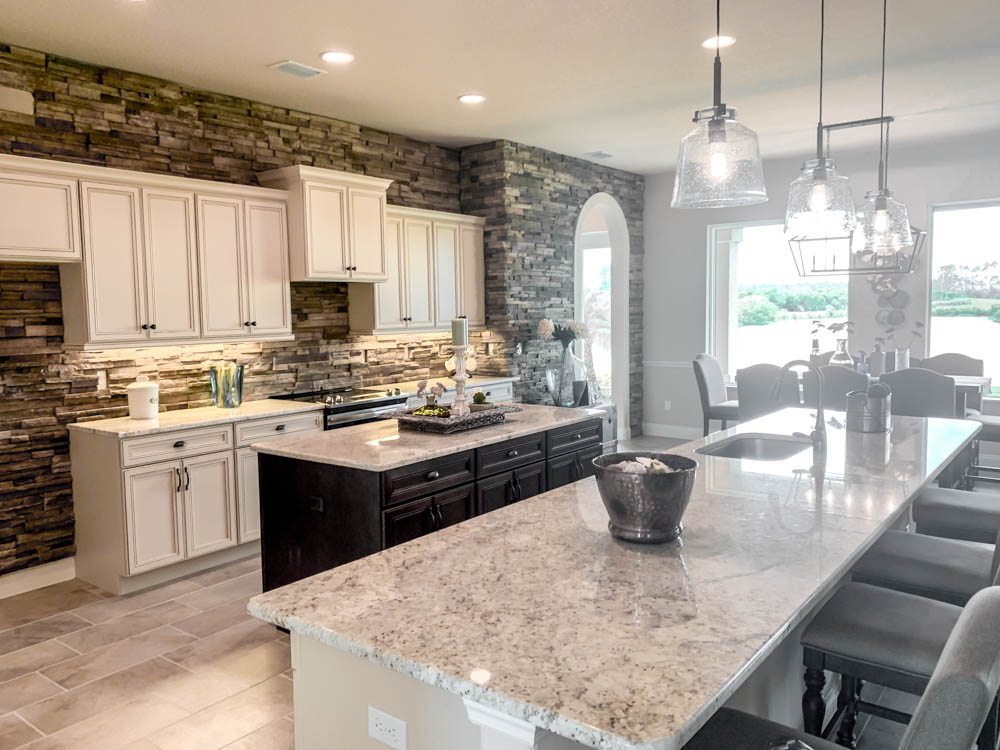 Kitchen with granite and stone